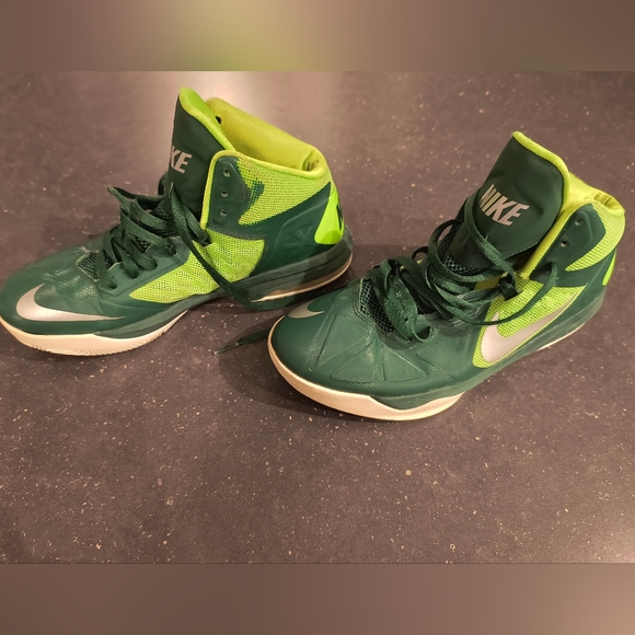 Vintage 2013 Nike Air Zoom Hyper Quickness Neon Green Dark Green rare Size 10 - Picture 5 of 8